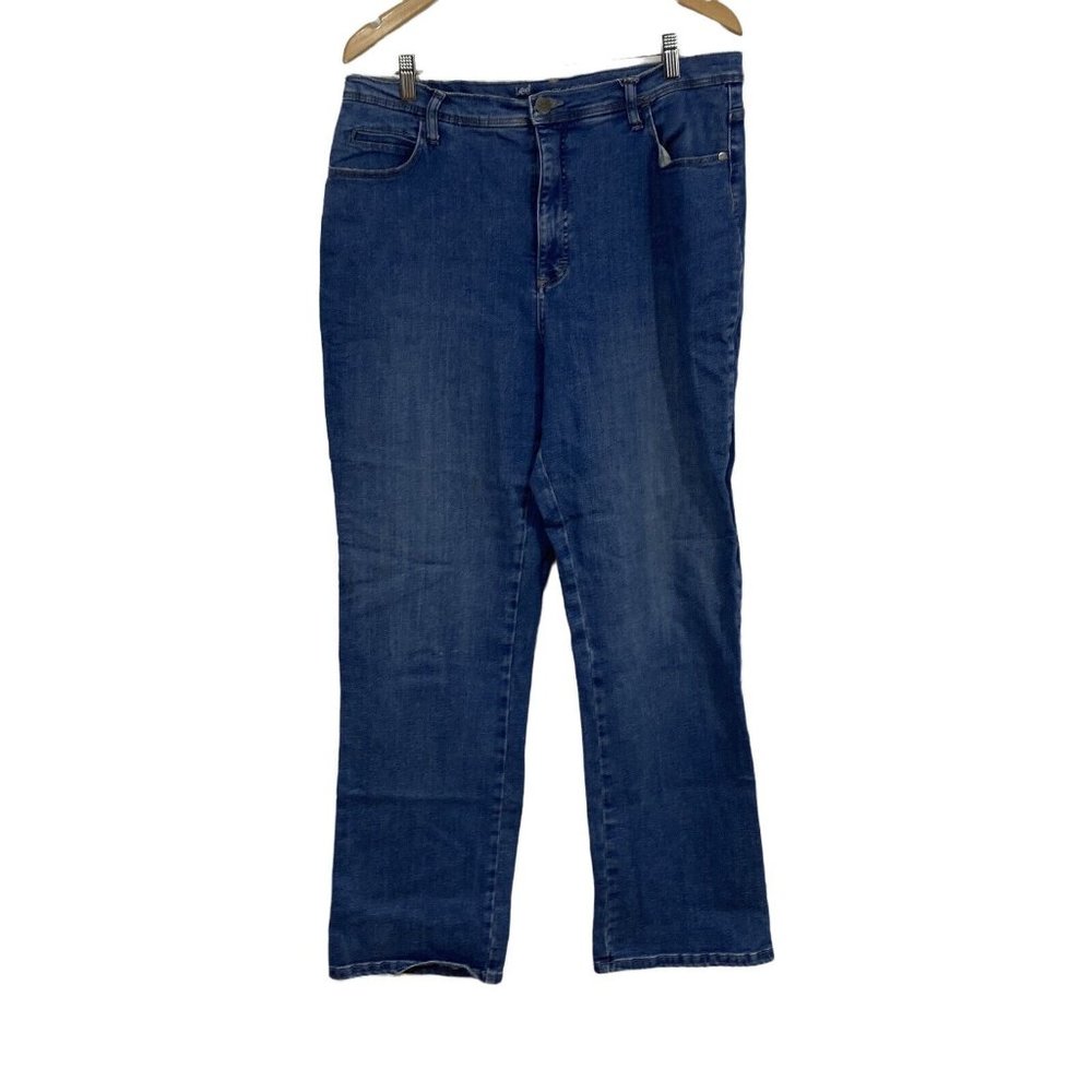Lee Platinum Label Womens Blue Premium Classic Fit Flat Front Denim Jeans Sz 18M